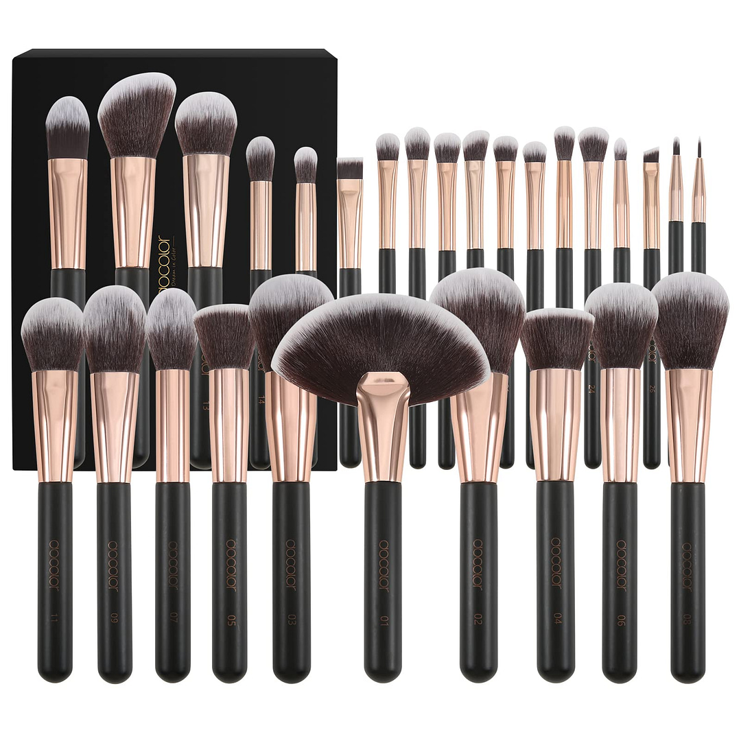 grande lux 28pcs makeup brush kit essentials collection